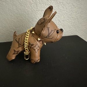 Louis Vuitton frenchie dog bag charm
